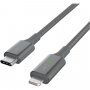 Belkin Boost Charge LED pleten kabel s priključkoma USB-C / Lightning - 1,2m - srebro