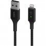 BELKIN Boost Charge LED pleten podatkovni in polnilni kabel USB-A 2.0 / Lightning za iPhone / iPad / iPod / AirPods - 1,2 m - črna