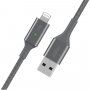 BELKIN Boost Charge LED pleten podatkovni in polnilni kabel USB-A 2.0 / Lightning za iPhone / iPad / iPod / AirPods - 1,2 m - srebro