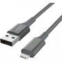 BELKIN Boost Charge LED pleten podatkovni in polnilni kabel USB-A 2.0 / Lightning za iPhone / iPad / iPod / AirPods - 1,2 m - srebro