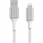 BELKIN Boost Charge LED pleten podatkovni in polnilni kabel USB-A 2.0 / Lightning za iPhone / iPad / iPod / AirPods - 1,2 m - bela