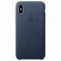 Torba iz pravega usnja za Apple iPhone XS - polnočno modro