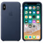 Torba iz pravega usnja za Apple iPhone XS - polnočno modro