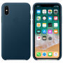 Torba iz pravega usnja za Apple iPhone XS - prostorsko modra