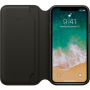 Originalni usnjeni ovitek Folio za Apple iPhone XS - črna