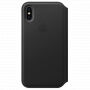 Originalni usnjeni ovitek Folio za Apple iPhone XS - črna