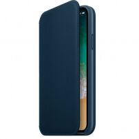 Originalni usnjeni ovitek Folio za Apple iPhone XS - prostorsko modra