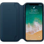 Originalni usnjeni ovitek Folio za Apple iPhone XS - prostorsko modra