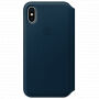 Originalni usnjeni ovitek Folio za Apple iPhone XS - prostorsko modra