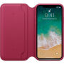 Originalni usnjeni ovitek Folio za Apple iPhone XS - malina