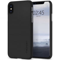 Spinen ultra tanka trpežna prevleka za Apple iPhone XS - črna