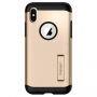 Trpežna prevleka Spigen Armor s stojalom za Apple iPhone XS - zlati