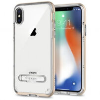 Spigen zaščitni pokrov z magnetnim stojalom za Apple iPhone XS - zlati
