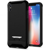 Spigen Signature zaščitna prevleka iz plastike in polikarbonata za Apple iPhone XS - črna