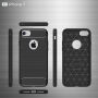Vzdržen plastičen pokrov iz brušenega ogljika za iPhone 8/7 - temno modra