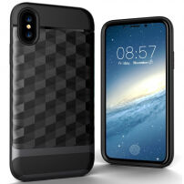 Trpežna plastična prevleka v obliki 3D diamanta iPhone X / iPhone X - siva