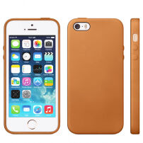Ovitek v originalni Apple zasnovi za iPhone 5 / 5S / SE (2016) - svetlo rjava