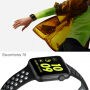 Silikonski trak za Apple Watch 42mm / 41mm / 40mm / 38mm - črna-siva