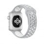 Silikonski trak za Apple Watch 42mm / 41mm / 40mm / 38mm - siva-bela