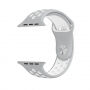 Silikonski trak za Apple Watch 42mm / 41mm / 40mm / 38mm - siva-bela