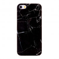 Zaščitni plastični pokrov za iPhone 5 / 5S / SE (2016) - črni marmor