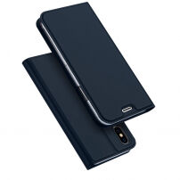 Kovček DUX DUCIS s predali za stojala in dokumente za Apple iPhone XS - temno modra