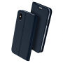 Kovček DUX DUCIS s predali za stojala in dokumente za Apple iPhone XS - temno modra