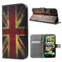 Torbica s predali za stojala in dokumente za Apple iPhone XS - retro zastava Velike Britanije