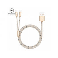 MCDODO USB kabel z dvema priključkoma za Lightning Apple iPhone - 1m - zlati