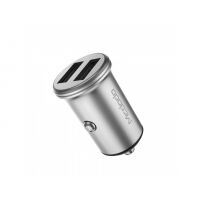 Avtomobilski polnilnik MCDODO z dvema USB vhodoma za Apple iPhone / iPad / iPod - srebro