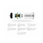 Avtomobilski polnilnik MCDODO z dvema USB vhodoma za Apple iPhone / iPad / iPod - srebro