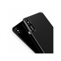 MCDODO zaščitni pokrov z aluminijevo folijo za zaščito kamero Apple iPhone XS - črna