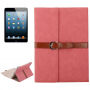 Luksuzna usnjena torbica iz PU z zaponko Apple iPad 4/3/2 - roza