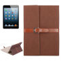 Luksuzna usnjena torbica iz PU z zaponko Apple iPad 4/3/2 - rjava