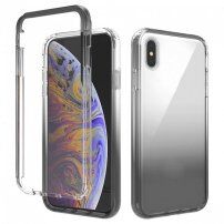 Dvobarvno prozorno ohišje proti udarcem za iPhone XS Max - črna