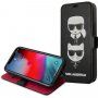 Karl Lagerfeld Heads flip ovitek za iPhone 12 mini - črna