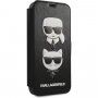 Karl Lagerfeld Heads flip ovitek za iPhone 12 mini - črna