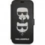 Karl Lagerfeld Heads flip ovitek za iPhone 12 Pro Max - črna