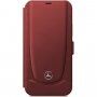 Mercedes Perforated Leather flip ovitek za iPhone 12 mini - rdeče