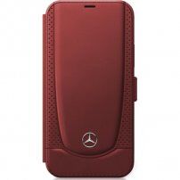 Mercedes Perforated Leather flip ovitek za iPhone 12 mini - rdeče