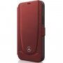 Mercedes Perforated Leather flip ovitek za iPhone 12/12 Pro - rdeče