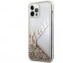 Guess Liquid Glitter Vintage ovitek za iPhone 12 Pro Max - zlati