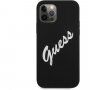 Guess Vintage Script silikonski ovitek za iPhone 12 Pro Max - črna