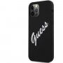 Guess Vintage Script silikonski ovitek za iPhone 12 Pro Max - črna