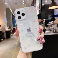 Mehak zamenljiv ovitek s srebrnimi zvezdami in oblaki za iPhone 11 Pro - pregleden