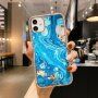 Ovitek, odporen na udarce, z marmornim vzorcem za iPhone 12 Pro Max - modro