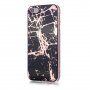 Ovitek iz mehke plastike z marmornatim vzorcem za iPhone 5 / 5S / SE (2016) - črno-zlat