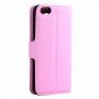 Kovček za usne z usnjeno teksturo za iPhone 5 / 5S / SE (2016) - svetlo roza