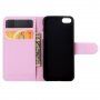 Kovček za usne z usnjeno teksturo za iPhone 5 / 5S / SE (2016) - svetlo roza