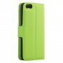 Kovček za usne z usnjeno teksturo za iPhone 5 / 5S / SE (2016) - zelena
